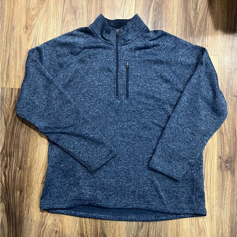 Eddie Bauer Men's 1/4 Zip Fleece Pullover Sweater Blue XXL